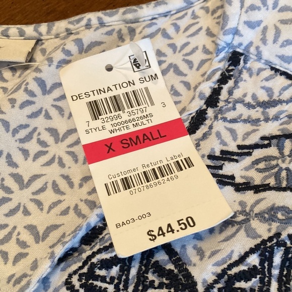 🌸NWT STYLE & Co Sleeveless Swing Tassel Blouse - size womens XS - Picture 11 of 11